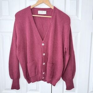 Peruvian Connection Men's Vintage Hand Made Alpaca V-Neck Grandfather Cardigan M